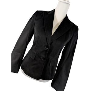 NWT@$128! BANANA REPUBLIC! LUXE BLACK 100% COTTON TAILORED JACKET, BLAZER! SZ 2